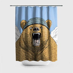 Шторка для ванной Злой орущий медведь