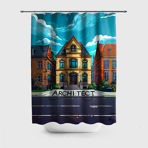 Шторка для ванной Architect здание / 3D-принт – фото 1