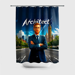 Шторка для душа Архитектор и молния, цвет: 3D-принт