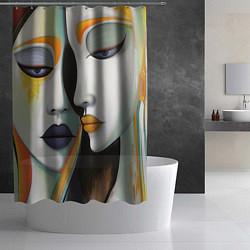 Шторка для душа Абстракция с девушками, цвет: 3D-принт — фото 2