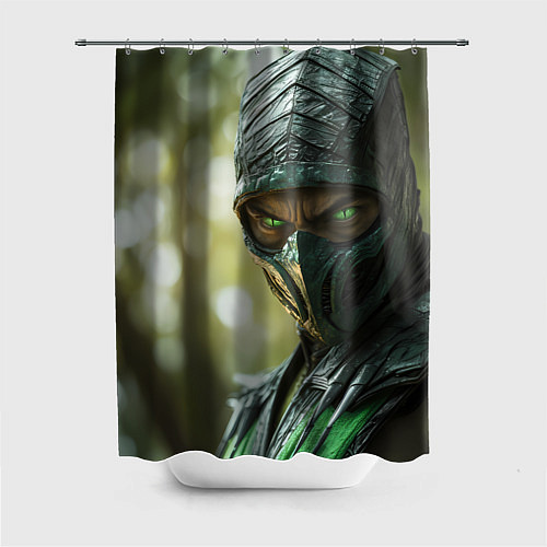 Шторка для ванной Мортал комбат Рептилия / 3D-принт – фото 1