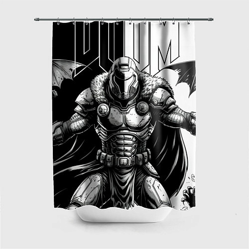 Шторка для ванной Doom guy and demons / 3D-принт – фото 1