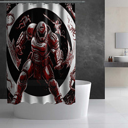 Шторка для душа Doom red guardian, цвет: 3D-принт — фото 2