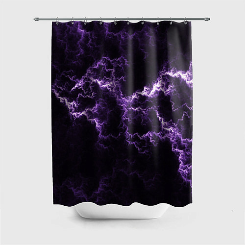 Шторка для ванной Lightning purple flicker / 3D-принт – фото 1