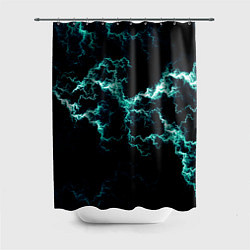 Шторка для душа Lightning light blue glow, цвет: 3D-принт