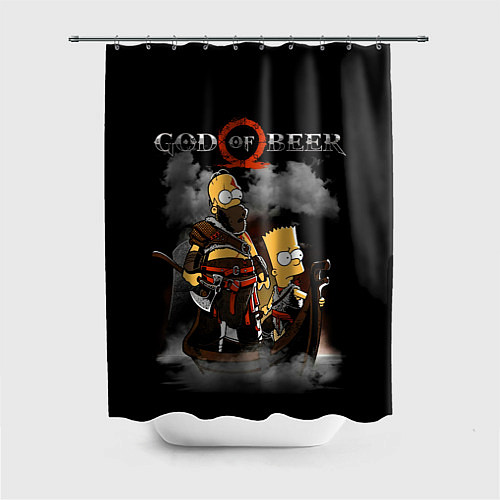 Шторка для ванной God of beer / 3D-принт – фото 1