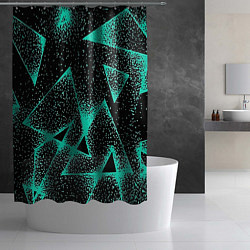 Шторка для душа The triangle is light blue, цвет: 3D-принт — фото 2