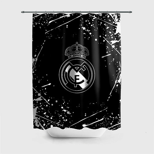 Шторка для ванной Real Madrid белые краски / 3D-принт – фото 1