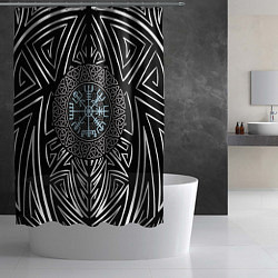 Шторка для душа Этнический узор с компасом жизни, цвет: 3D-принт — фото 2