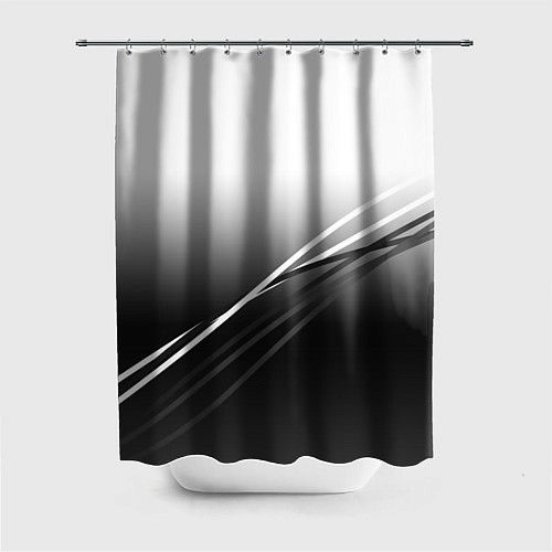 Шторка для ванной Градиент с полосами из белого в тёмный / 3D-принт – фото 1
