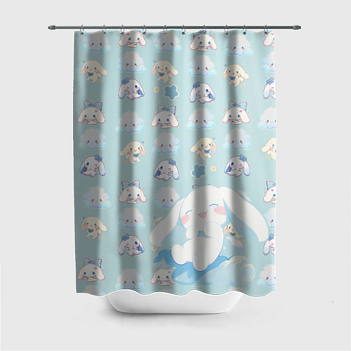 Шторка для ванной Нежные зайки / 3D-принт – фото 1