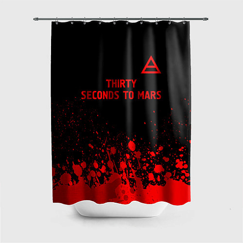 Шторка для ванной Thirty Seconds to Mars - red gradient посередине / 3D-принт – фото 1