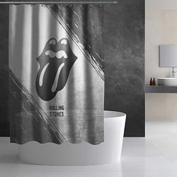 Шторка для душа Rolling Stones - white gradient, цвет: 3D-принт — фото 2