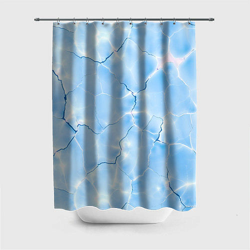 Шторка для ванной Прозрачная голубая вода / 3D-принт – фото 1