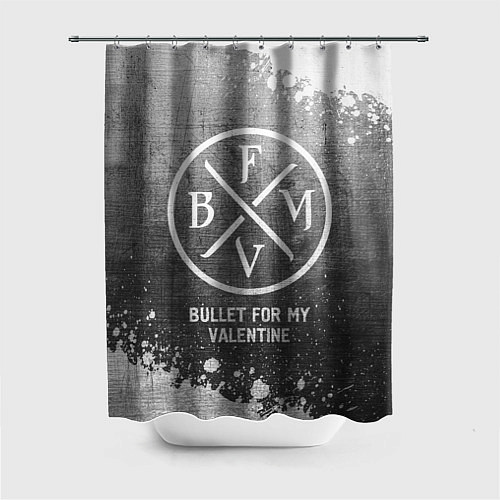 Шторка для ванной Bullet For My Valentine - grey gradient / 3D-принт – фото 1