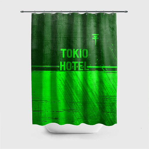 Шторка для ванной Tokio Hotel - green gradient посередине / 3D-принт – фото 1