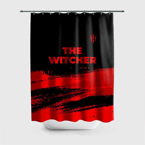 Шторка для ванной The Witcher - red gradient посередине / 3D-принт – фото 1