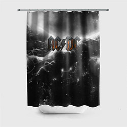 Шторка для душа ACDC металлический лого черно-белая текстура, цвет: 3D-принт
