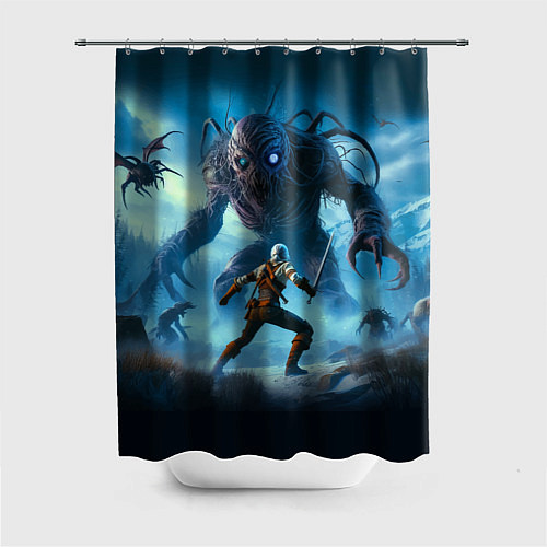 Шторка для ванной Ciri vs dark monster - Witcher 4 / 3D-принт – фото 1