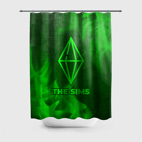 Шторка для ванной The Sims - green gradient / 3D-принт – фото 1
