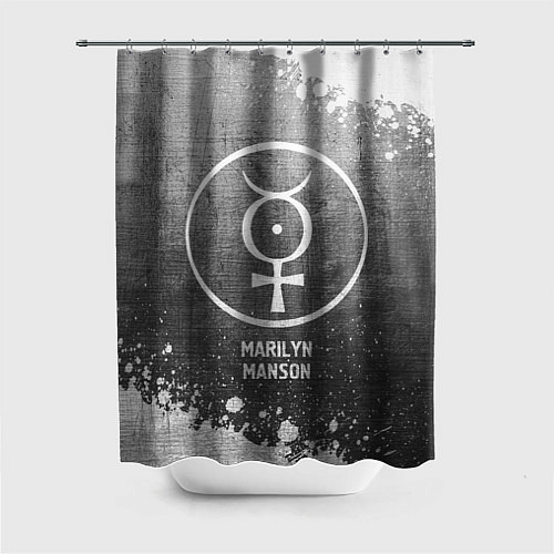 Шторка для ванной Marilyn Manson - grey gradient / 3D-принт – фото 1