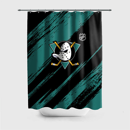 Шторка для ванной Анахайм Дакс - зеленая краска / 3D-принт – фото 1