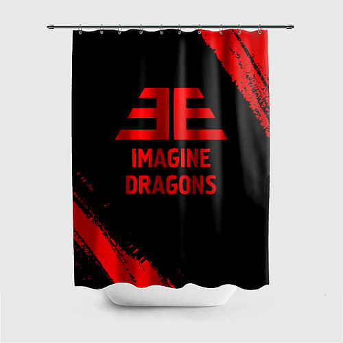 Шторка для ванной Imagine Dragons - red gradient / 3D-принт – фото 1