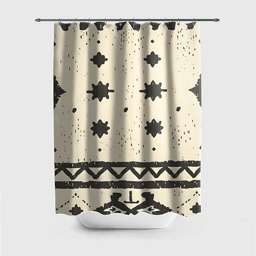 Шторка для ванной Африканские примитивные узоры / 3D-принт – фото 1