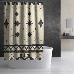 Шторка для душа Африканские примитивные узоры, цвет: 3D-принт — фото 2