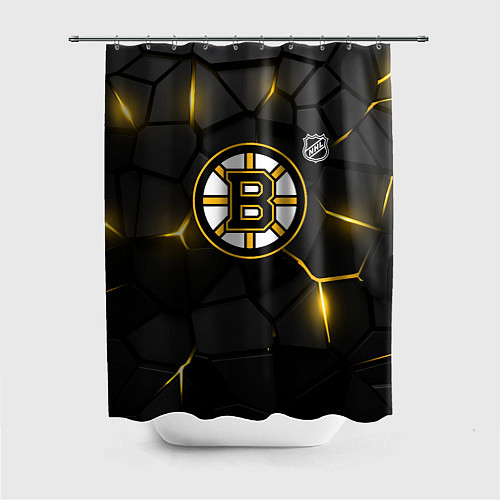 Шторка для ванной Бостон Брюинз - плиты с подсветкой / 3D-принт – фото 1