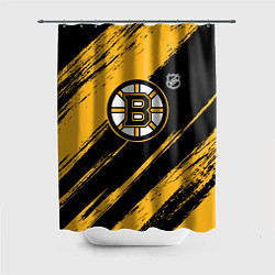 Шторка для душа Бостон Брюинз - брызги краски, цвет: 3D-принт