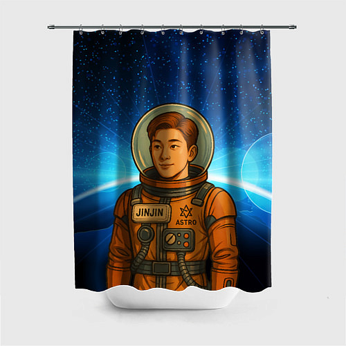 Шторка для ванной JinJin в стиле космонавта Astro / 3D-принт – фото 1