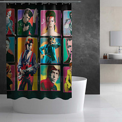 Шторка для душа David Bowie vintage collage, цвет: 3D-принт — фото 2