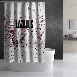 Шторка для душа Лазарь аниме надпись гранж, цвет: 3D-принт — фото 2