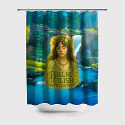 Шторка для ванной Билли Айлиш на фоне природы