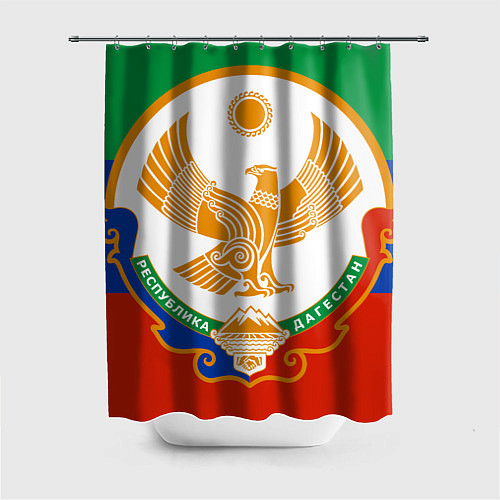 Шторка для ванной Цвета Дагестана с гербом / 3D-принт – фото 1