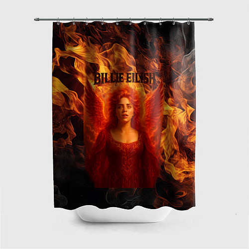 Шторка для ванной Билли Айлиш из огня / 3D-принт – фото 1
