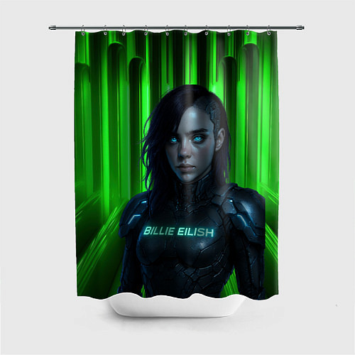 Шторка для ванной Билли Айлиш космический костюм / 3D-принт – фото 1