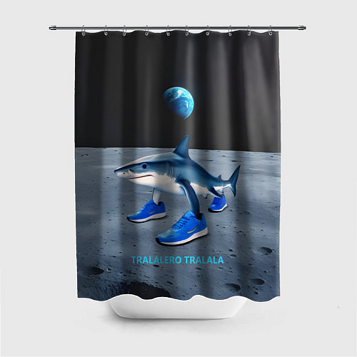 Шторка для ванной Акула мем, тралалеро тралала / 3D-принт – фото 1