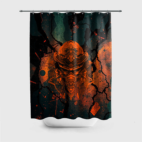 Шторка для ванной Шлем кибернетического самурая / 3D-принт – фото 1