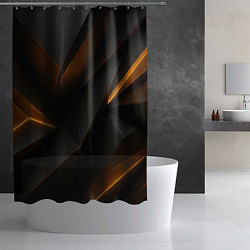 Шторка для душа Черная текстура с углами, цвет: 3D-принт — фото 2