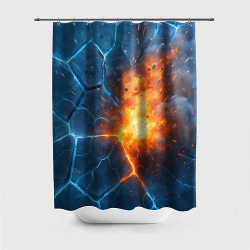 Шторка для ванной Взрыв из объемных плит / 3D-принт – фото 1