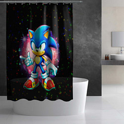 Шторка для душа Sonic in space, цвет: 3D-принт — фото 2
