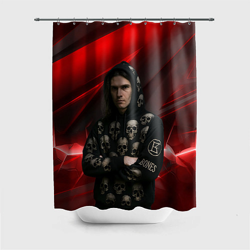Шторка для ванной Bones с черепами на худи / 3D-принт – фото 1