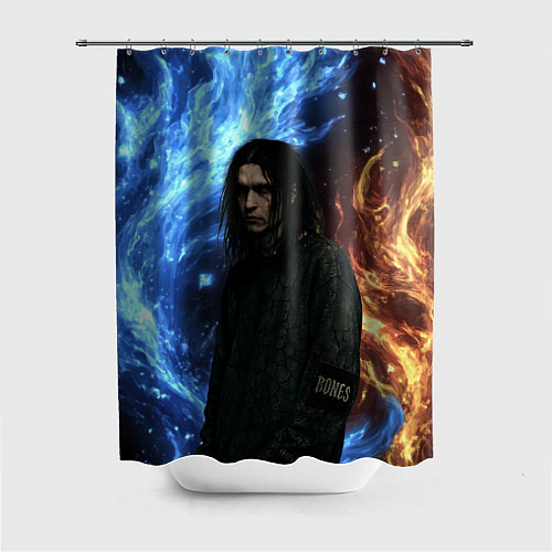 Шторка для ванной Bones депрессивный стиль / 3D-принт – фото 1