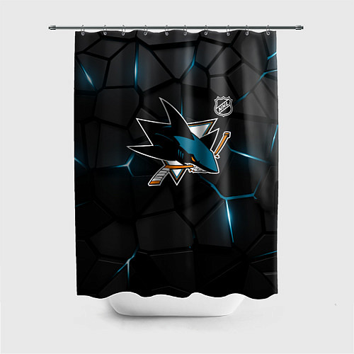 Шторка для ванной Сан Хосе Шаркс - плиты с подсветкой / 3D-принт – фото 1