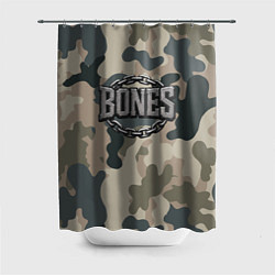 Шторка для ванной Bones логотип на камуфляже
