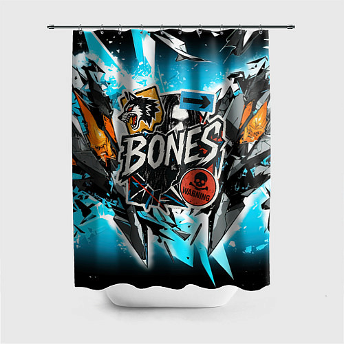 Шторка для ванной Bones логотип в стиле стикеров / 3D-принт – фото 1