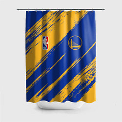 Шторка для душа Голден Стэйт Уорриорз - желто синие, цвет: 3D-принт