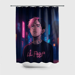 Шторка для ванной LiL Peep - Неоновый аниме арт
